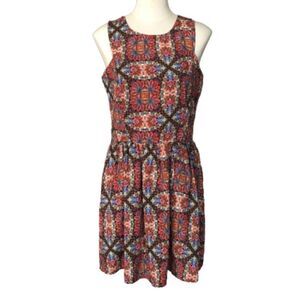 Madison Jules Brown Print Mini Dress Size M